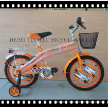 Naranja Niños Juguetes 12 Pulgadas Niños Bicicleta Niños Bicicleta con rueda de entrenamiento